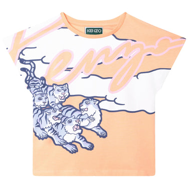 Playera KENZO melocotón para niño y adolescente